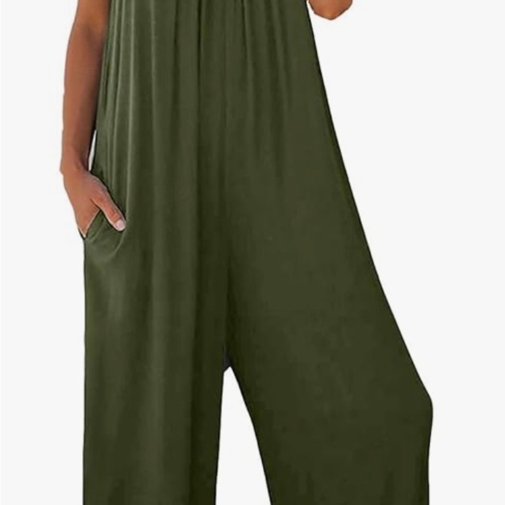 Olive Green Women's Jumpsuit - Picture 3 of 5